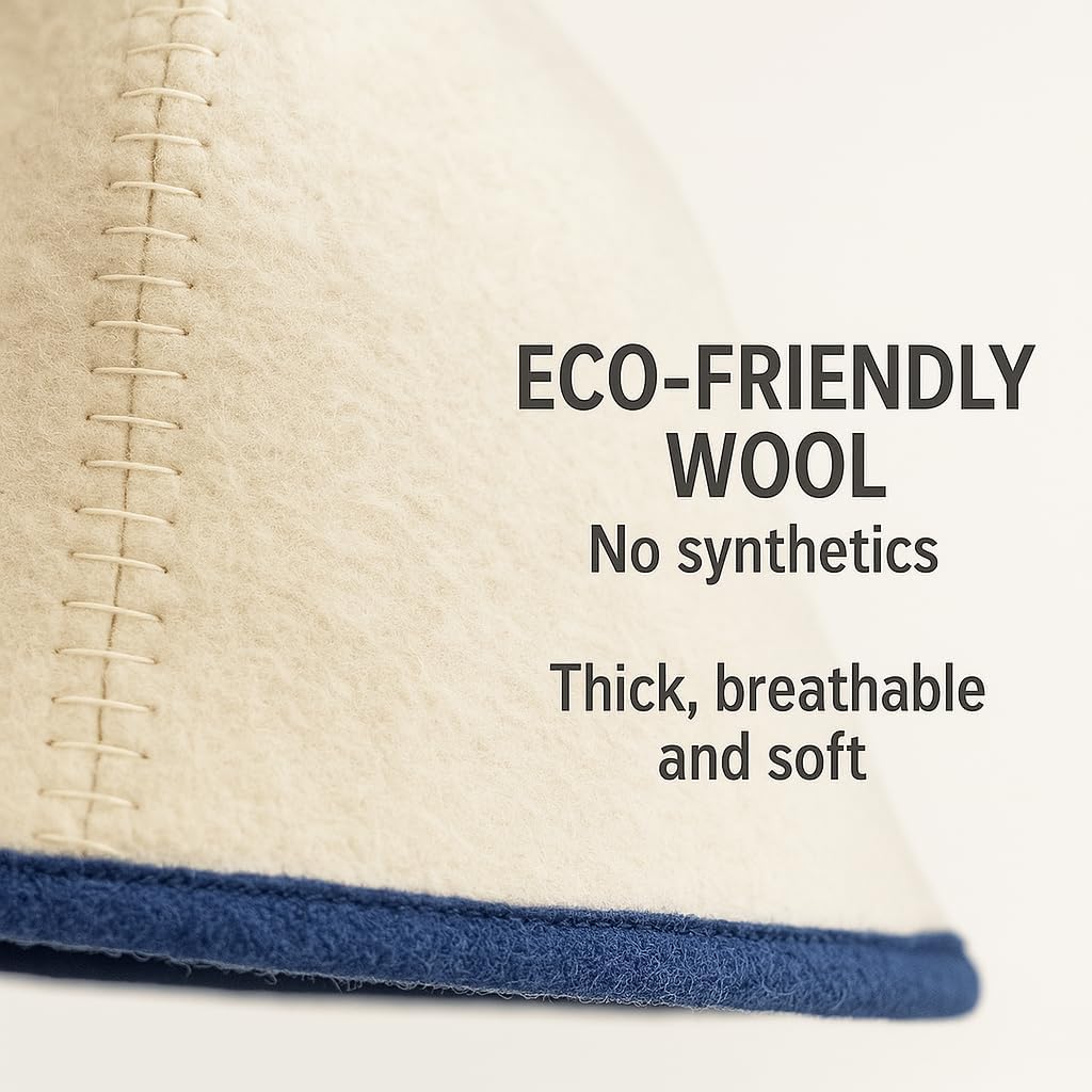 DIVELUX Wool Sauna Hat — White-blue