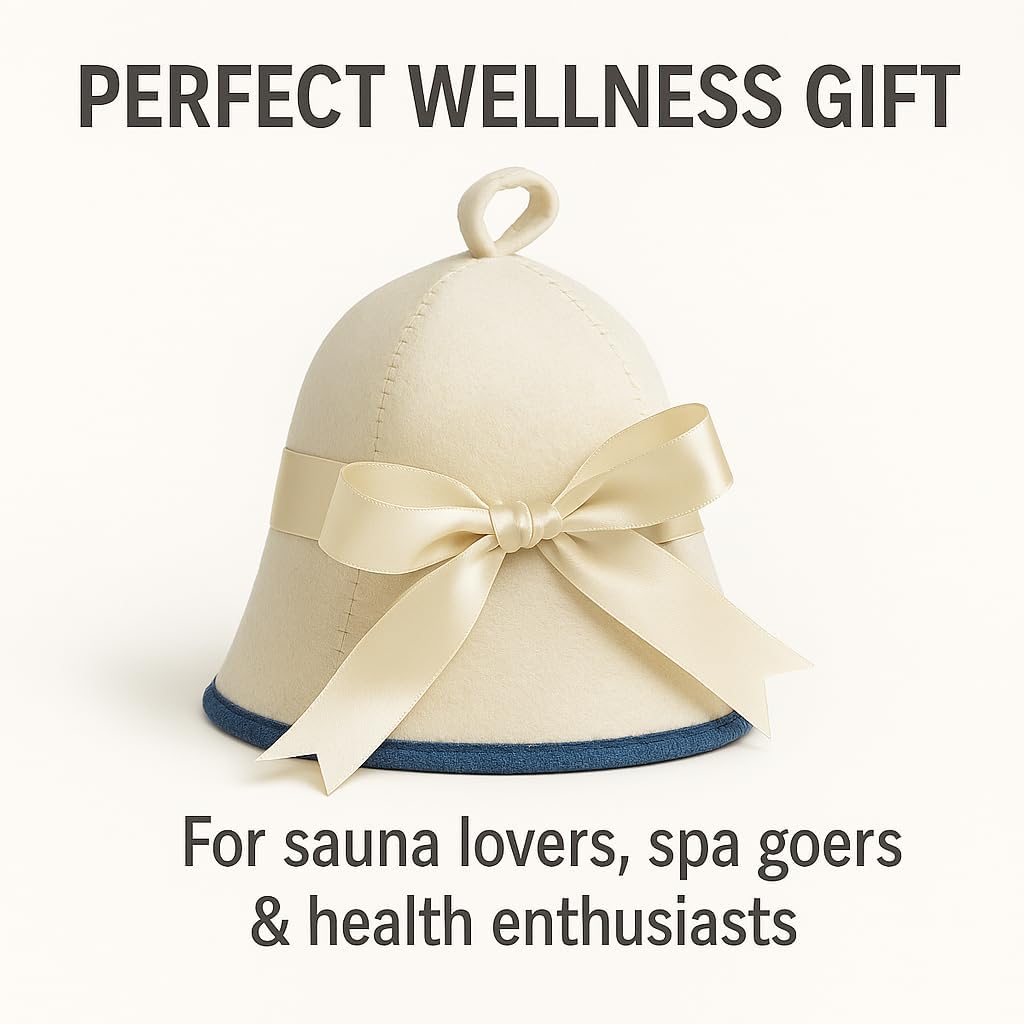 DIVELUX Wool Sauna Hat — White-blue