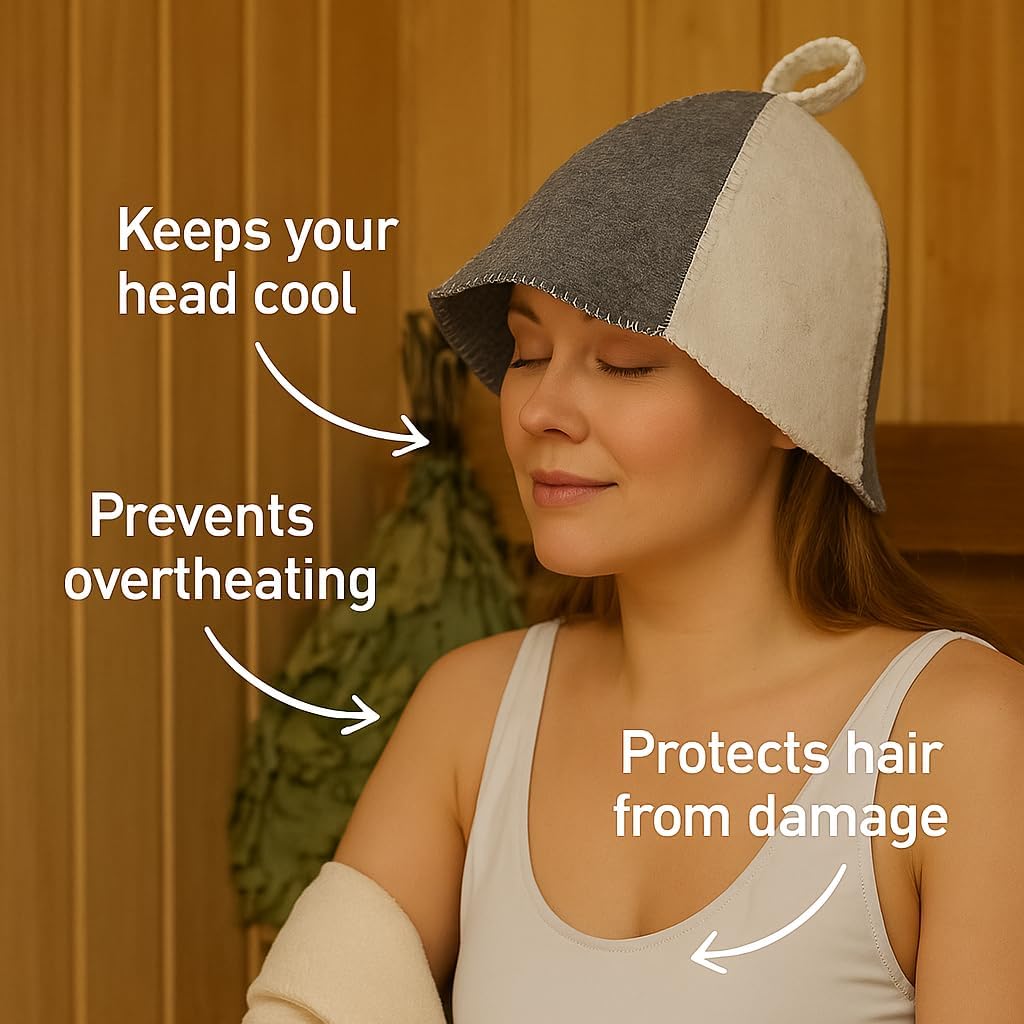 DIVELUX Wool Sauna Hat — White-grey