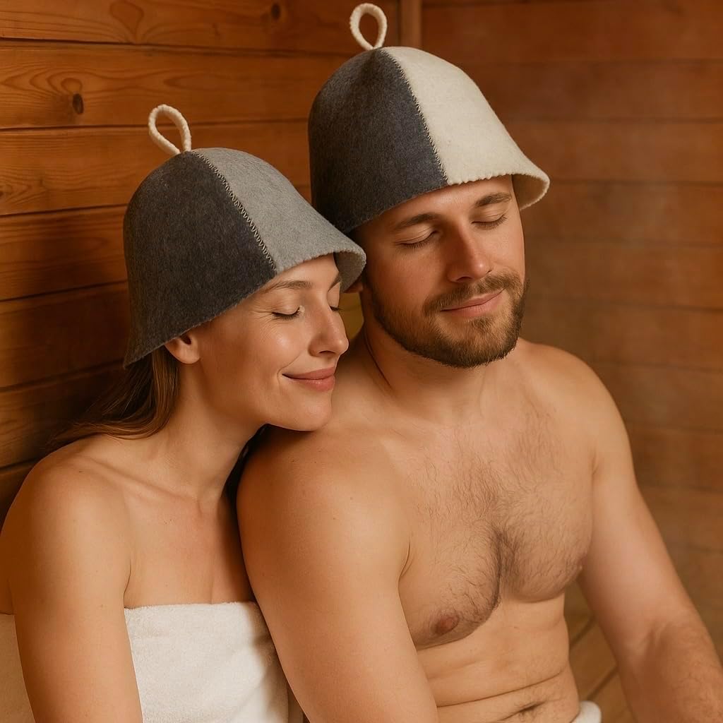 DIVELUX Wool Sauna Hat — White-grey