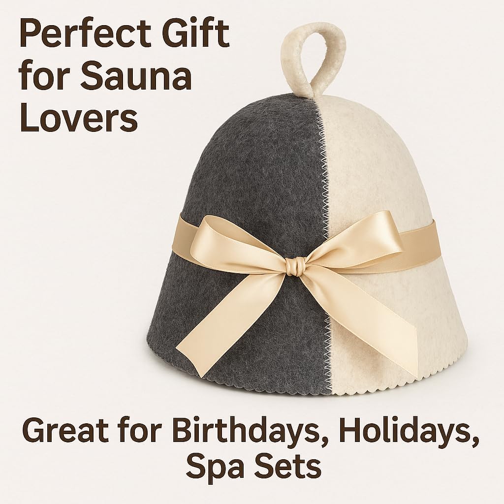DIVELUX Wool Sauna Hat — White-grey