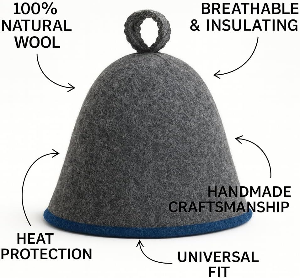 DIVELUX Wool Sauna Hat — Grey-blue