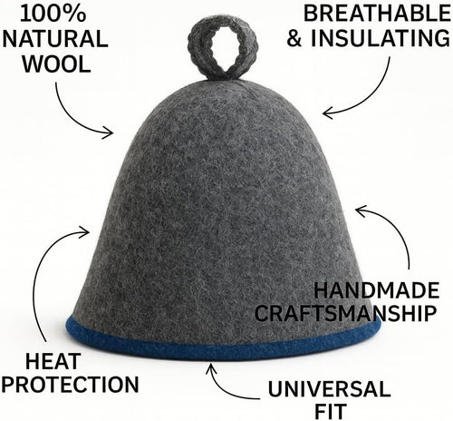 DIVELUX Wool Sauna Hat — Grey-blue