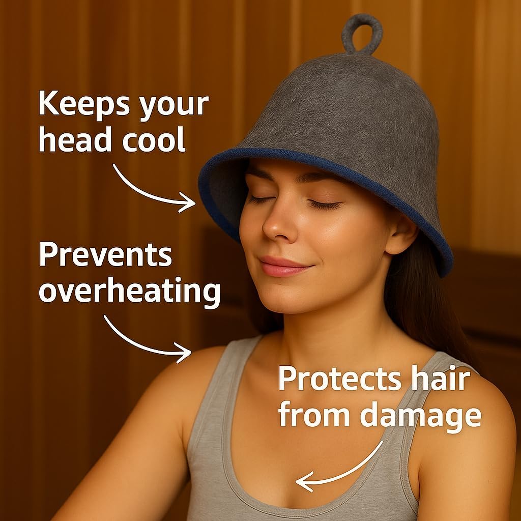 DIVELUX Wool Sauna Hat — Grey-blue