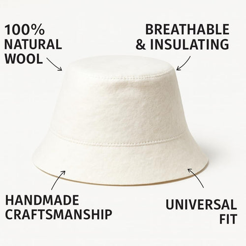 DIVELUX Bucket Wool Sauna Hat — White