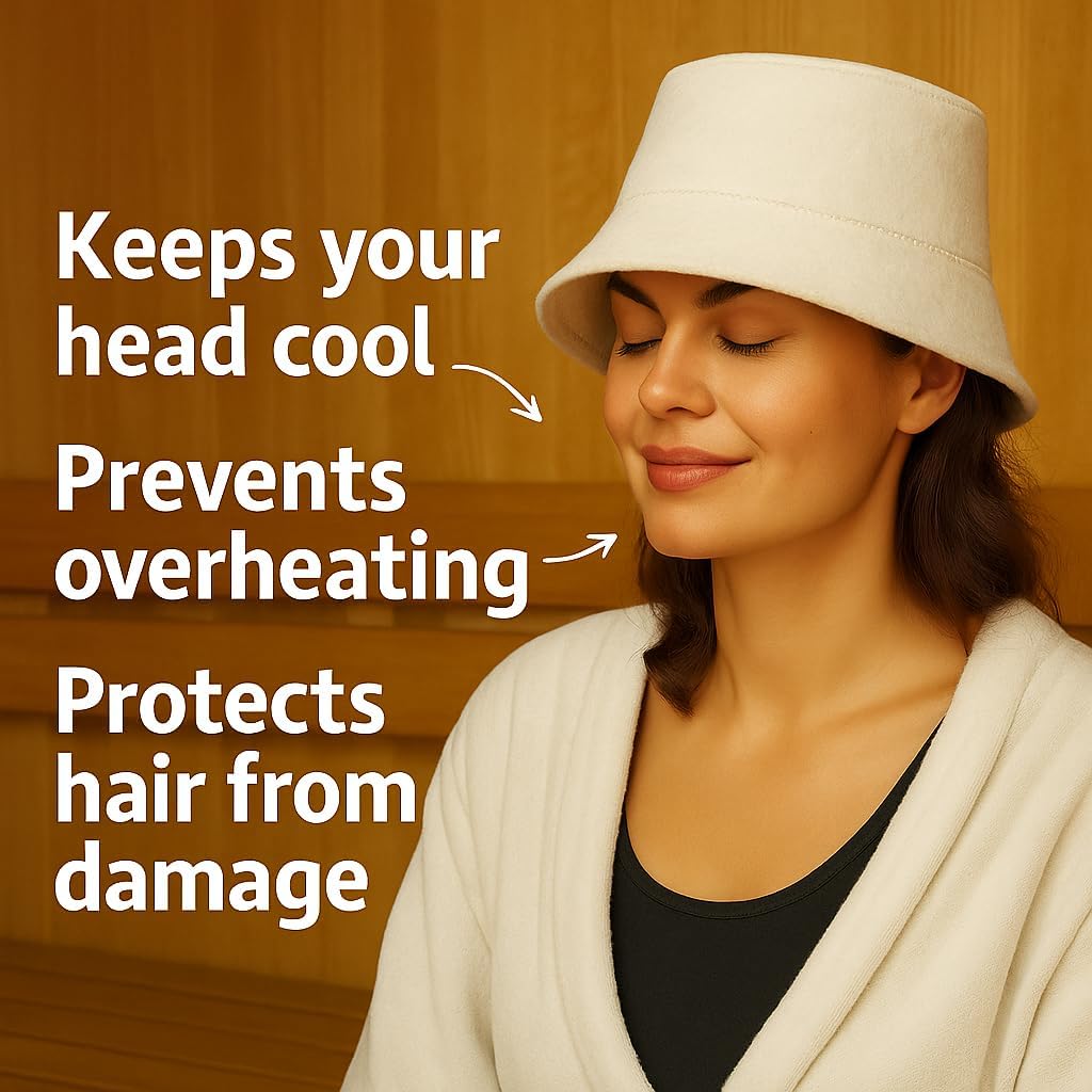 DIVELUX Bucket Wool Sauna Hat — White