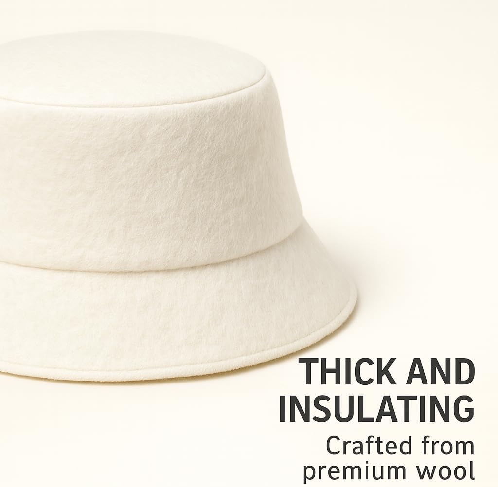 DIVELUX Bucket Wool Sauna Hat — White