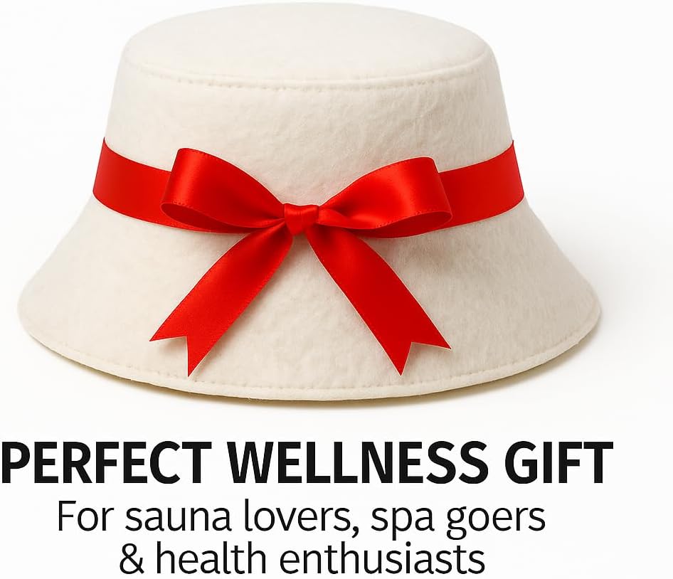 DIVELUX Bucket Wool Sauna Hat — White