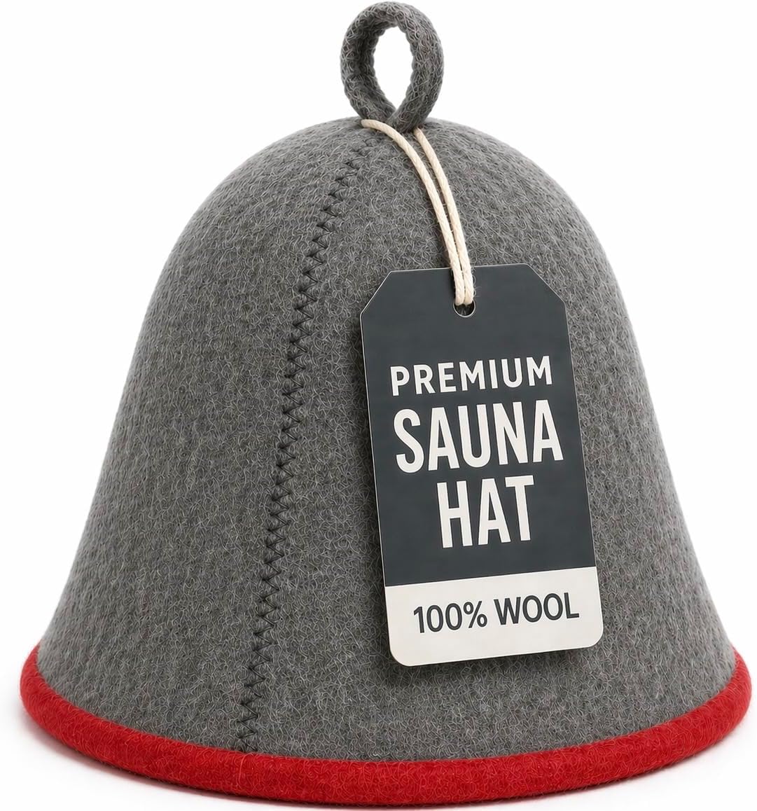 DIVELUX Classic Wool Sauna Hat Grey-red