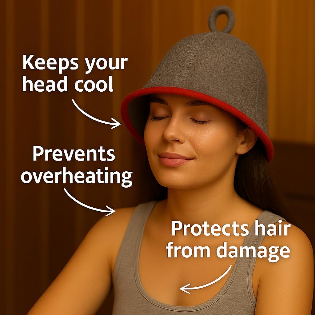DIVELUX Wool Sauna Hat — Grey-red