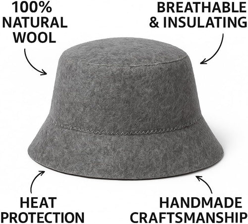 DIVELUX Bucket Wool Sauna Hat — Gray