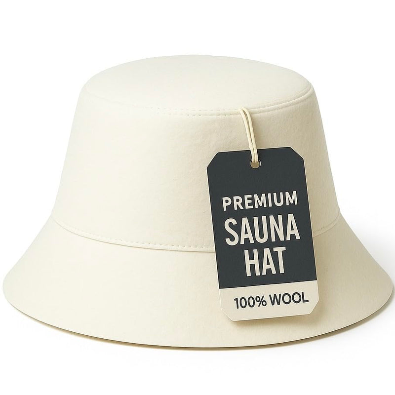 DIVELUX Bucket Wool Sauna Hat, White