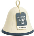 DIVELUX Wool Sauna Hat — white-blue — 100% natural wool