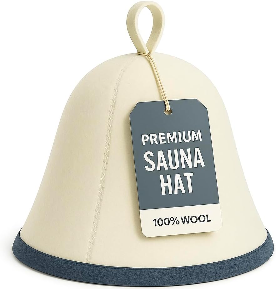 DIVELUX Classic Wool Sauna Hat White-blue