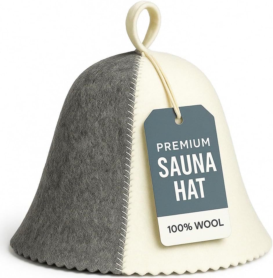DIVELUX Classic Wool Sauna Hat White-grey