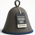 DIVELUX Wool Sauna Hat — white-grey-blue — 100% natural wool