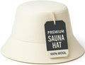 DIVELUX Wool Sauna Hat — white — 100% natural wool