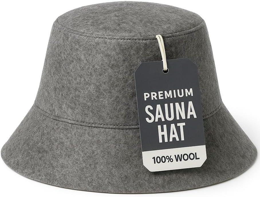 DIVELUX Bucket Wool Sauna Hat, Grey